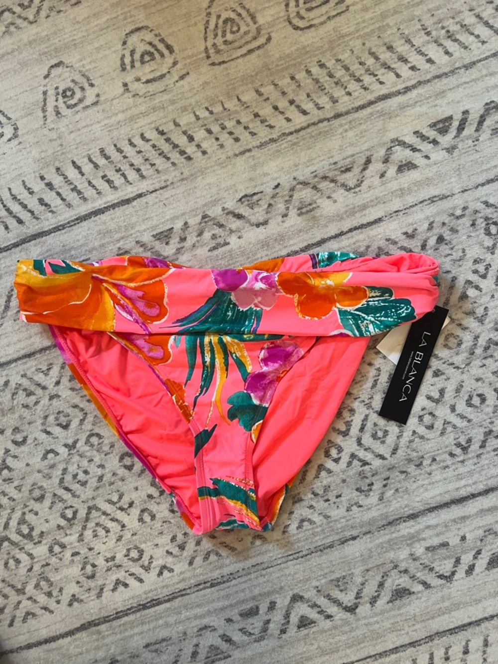 La Blanca Hot Pink Tropical Floral Bikini Bottom